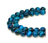 LPLPL Cuentas de piedras preciosas redondas naturales, 8 mm, 43 unidades, cuentas sueltas de jade rosa redondo, for hacer joyas, pulseras, collares, pendientes y colgantes.(Sky Blue Tiger's Eye,10mm)