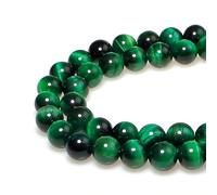 LPLPL Cuentas de piedras preciosas redondas naturales, 8 mm, 43 unidades, cuentas sueltas de jade rosa redondo, for hacer joyas, pulseras, collares, pendientes y colgantes.(Green Tiger's Eye,8mm)