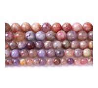 LPLPL Cuentas redondas de piedras preciosas naturales, 90 unidades de 4 mm de unakita natural, cuentas sueltas redondas for hacer joyas, pulseras y collares (unakita, 4 mm)(Pink Tourmaline,6mm)