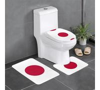 LPLSNWS Alfombrillas de baño antideslizantes con bandera japonesa, juego de 3 piezas, esenciales para una vida cómoda en baños, dormitorios y cocinas.