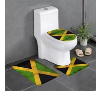 LPLSNWS Alfombrillas de baño antideslizantes con la bandera de Jamaica, juego de 3 piezas, esenciales para una vida cómoda en baños, dormitorios y cocinas.