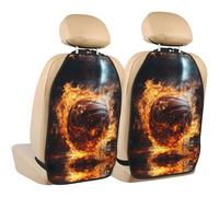 LPLSNWS Almohadillas para asiento de coche con estampado de balón de fuego y agua, paquete de 2, protectores de respaldo de asiento con bolsillos de gran capacidad