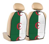 LPLSNWS Almohadillas para asiento de coche con estampado de bandera de Argelia, paquete de 2, protectores de respaldo de asiento con bolsillos de gran capacidad