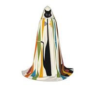 LPLSNWS Bata de cosplay para adolescentes con diseño de gato de arte moderno de mediados de siglo, perfecta para Halloween, obras de teatro y uso diario de cosplay