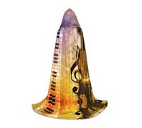 LPLSNWS Bata de cosplay para adolescentes con notas musicales de violín, piano, talla S, perfecta para Halloween, obras de teatro y uso diario de cosplay