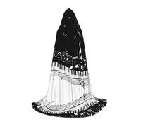 LPLSNWS Bata de cosplay para adolescentes con teclas de piano con notas musicales, perfecta para Halloween, obras de teatro y uso diario de cosplay