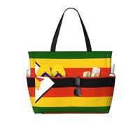 LPLSNWS Bolsa de viaje de lona con estampado de bandera de Zimbabue, bolsa de almacenamiento duradera para vacaciones, camping, compras y mudanzas.