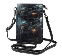 LPLSNWS Bolso cruzado pequeño para teléfono celular, bolsa de piel con solapa para mujer, diseño de robot futuro