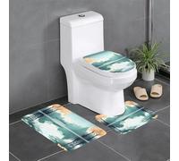 LPLSNWS Juego de 3 alfombrillas de baño antideslizantes con diseño de hojas caídas en un lago tranquilo, esencial para una vida cómoda en baños, dormitorios y cocinas.