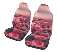 LPLSNWS Paquete de 2 fundas de asiento de coche con diseño de rosas por el mar para sedanes, camiones, autobuses, ferry