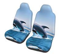 LPLSNWS Paquete de 2 fundas de asiento de coche con estampado de delfines saltando para sedanes, camiones, autobuses, ferry