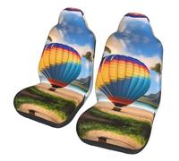 LPLSNWS Paquete de 2 fundas de asiento de coche con estampado de globo aerostático Hawaii para sedanes, camiones, autobuses, ferry