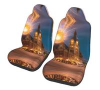 LPLSNWS Paquete de 2 fundas de asiento de coche con estampado Fiery Red Street para sedanes, camiones, autobuses, ferry