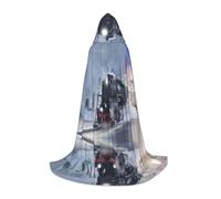 LPLSNWS Steam Train Depart Sunset Graphic L - Bata de cosplay para adolescentes, perfecta para Halloween, obras de teatro y uso diario de cosplay