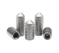 LPMPCZKZGF 10/uds M2 M2.5 M3 M4 M5 M6 M8 M10 M12 DIN914 304 Tornillos de cabeza hueca hexagonal de acero inoxidable Tornillo prisionero de punta cónica Pernos y tuercas(6mm,M2.5 (10pcs))