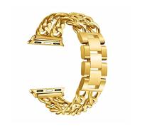 LPMPCZKZGF Banda de acero inoxidable compatible for Apple Watch 6 SE 5 4 3 2 Banda 40mm 44mm Correa de pulsera Metal Banda de metal compatible for iWatch Series 6 5 4 3 38mm 42mm Watch strap(Gold,42mm