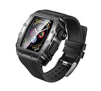 LPMPCZKZGF Caso + Vidrio + Correa compatible for la serie de banda de reloj de Apple 7 41 mm 45 mm Pulsera de cinturón de goma Pulsera de marco de metal Compatible for iWatch 6 5 4 40mm 44mm cubierta