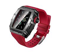 LPMPCZKZGF Caso + Vidrio + Correa compatible for la serie de banda de reloj de Apple 7 41 mm 45 mm Pulsera de cinturón de goma Pulsera de marco de metal Compatible for iWatch 6 5 4 40mm 44mm cubierta