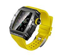 LPMPCZKZGF Caso + Vidrio + Correa compatible for la serie de banda de reloj de Apple 7 41 mm 45 mm Pulsera de cinturón de goma Pulsera de marco de metal Compatible for iWatch 6 5 4 40mm 44mm cubierta