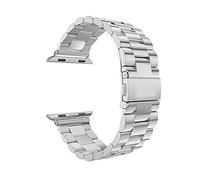 LPMPCZKZGF Correa de acero inoxidable Compatible for Apple Watch 7 SE 6 5 4 40mm 44mm 41mm banda de 45 mm Pulsera de enlace de metal compatible for iWatch 3 42mm 38mm Accesorios Watch strap(Silver,For