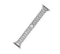 LPMPCZKZGF Correa de diamante compatible con banda de reloj de Apple 40mm 41mm 42mm 44mm 38mm 45mm mujer pulsera compatible con la serie IWATCH 7 6 5 4 Marchito Pulsera de metal Watch strap(Silver,44m