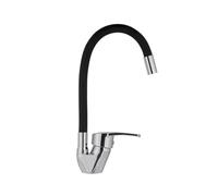 LPMPCZKZGF Grifo de cocina de silicona for manguera flexible giratoria de 360°, grifo monomando for fregadero, mezclador de agua fría y caliente, for montaje en cubierta grifo de cocina(Noir)