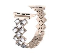 LPMPCZKZGF Moda mujer correa de acero inoxidable compatible con banda de reloj de Apple 40mm 44mm 38mm 42mm pulsera compatible con iWatch 6 SE 5 4 3 Pulsera de diamante Watch strap(Retro Gold,Series 4