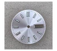 LPMPCZKZGF No hay logotipo de 29mm dial calendario reloj de reloj for NH36 / 4R36 / 7S26 Movimiento verde luminoso marcar(Silver)