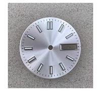 LPMPCZKZGF No hay logotipo de 29mm dial calendario reloj de reloj for NH36 / 4R36 / 7S26 Movimiento verde luminoso marcar(Silver)