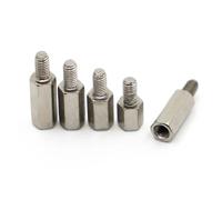 LPMPCZKZGF Separador hexagonal de acero niquelado M2.5 M3 M4, espaciador macho, rosca métrica, hexagonal, for montaje en placa base de PCB, perno de pilar Pernos y tuercas(25mm,M2.5 10pcs)