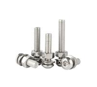 LPMPCZKZGF Tornillo de cabeza hexagonal for plana M5 M6 y arandela tuerca, perno extensión redonda acero inoxidable 304 Pernos y tuercas(M6x130mm 5sets)