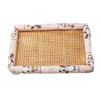 LPNGTNG Alfombrilla de verano para mascotas, sofá de refrigeración para perros, almohadilla transpirable, resistente a la humedad, alfombrilla de ratán para gatos (panda beige, S)