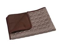 LPNGTNG Tapete refrescante de verano para perros y gatos, manta transpirable para mascotas, cama de verano lavable para perros pequeños, medianos y grandes (tela de malla café, L 70 x 55 cm)