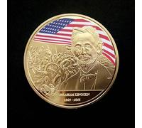 LPOK 2 uds, El Presidente de los Estados Unidos, Abraham Lincoln, Recuerdo, Moneda chapada en Oro, Moneda de desafío, Regalo Coleccionable, Moneda Conmemorativa del Presidente