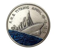 LPOK Moneda de Recuerdo chapada en Plata Coleccionable del 10 al 15 de Abril de 1912 PMS Titanic Moneda Conmemorativa del Patrimonio Mundial del naufragio del Titanic