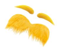 Lpoppcx Bigote Amarillo,Accesorios Falsos para Disfraces De Halloween,Bigote, Barba Y Pelo Divertidos para Disfraces - para Cosplayers Fiesta Carnaval Festival Navidad Teatro Obras Escolares Mardi
