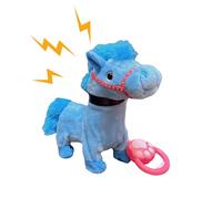 Lpoppcx Caballo De Juguete para Caminar | Incluye Cuerda De Guía Realista - Caballo de Peluche Eléctrico Que Camina y Canta - para Dormitorio Habitación Sala De Estar Viaje Niños Niñas Preescolares