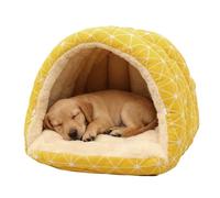Lpoppcx Cama para gatitos, lavable y cálida, acogedora casa - Diseño de cúpula semicerrada Cama escondida para gatos, para gatitos, mascotas pequeñas, juego, esquina, invierno, Navidad,