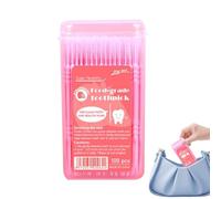 Lpoppcx Palillos Limpiadores Dentales | Palillos de Doble Cabeza con Sabor a Fruta - 100 Unidades Elimina Manchas Cerdas para Hotel Restaurante Camping Cocina