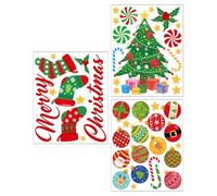 Lpoppcx Pegatinas de pared navideñas, 3 piezas extraíbles, pegatinas de Feliz Navidad, decoración de pared - Para baño, cocina, chimenea, ventana, puerta, granja, escuela, tienda, restaurante, año