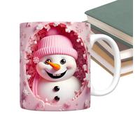 Lpoppcx Taza de Muñeco de Nieve | Tazas De Café Navideñas De Cerámica,Vajilla con Diseño 3D de Muñeco de Nieve con Asa para Té Chocolate Bebidas Mujeres Niñas Fiestas Cumpleaños