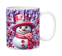 Lpoppcx Tazas Navideñas - Tazas Infantiles De Navidad De Cerámica | Vajilla con Diseño 3D de Muñeco de Nieve con Asa para Té Chocolate Bebidas Mujeres Niñas Fiestas Cumpleaños