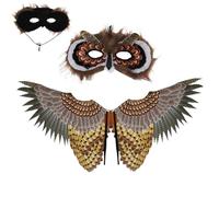 Lpoppcx Traje De Búho Infantil | Conjunto De Disfraz Infantil De Ave Para Halloween | Máscara y Alas para Fiesta de Teatro y Obra de Carnaval