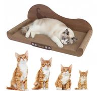 LPQKCcY Rascador para Gatos Carton 60 x 30 cm XXL Rascador Grande y Estable de cartón Ondulado de Alta Densidad para Que los Gatos arañen, jueguen, descansen y se estiren