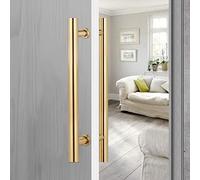 LPRR Tirador Puerta Tirador de Puerta Interior Exterior Empujar/Tirar Tirador de Puerta en Forma de H, 60cm, 80cm, 100cm, 120cm, Tirador de Puerta de Grado Comercial, Dorado (Size : 60cm/24inch-40cm)
