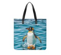 LPSADGF - Bolsas de piel para mujer, diseño de calabaza con hebilla magnética, bolsa informal, Happy Penguin in the Water, 39x39cm