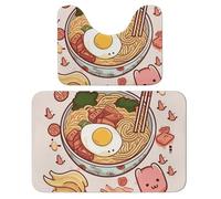 LPSADGF Delicious Sweet Ramen - Juego de 2 alfombras de baño suaves en forma de U de 15.7 x 23.6 pulgadas, tapete de baño de secado rápido para baño, tina, lavable, superabsorbentes