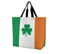 LPSADGF Happy Irish Holidays - Bolsa de mano para mujer, reutilizable, plegable, bolsa de compras de comestibles, bolso de hombro cruzado, Felices fiestas irlandesas, 40x40x16cm