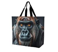 LPSADGF Happy Irish Holidays - Bolsa de mano para mujer, reutilizable, plegable, bolsa de compras de comestibles, bolso de hombro cruzado, Un gorila, 40x40x16cm