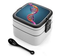 LPSADGF Lonchera para mujer, cadena de ADN, caja Bento con tapa a prueba de fugas y contenedor de caja de aperitivos